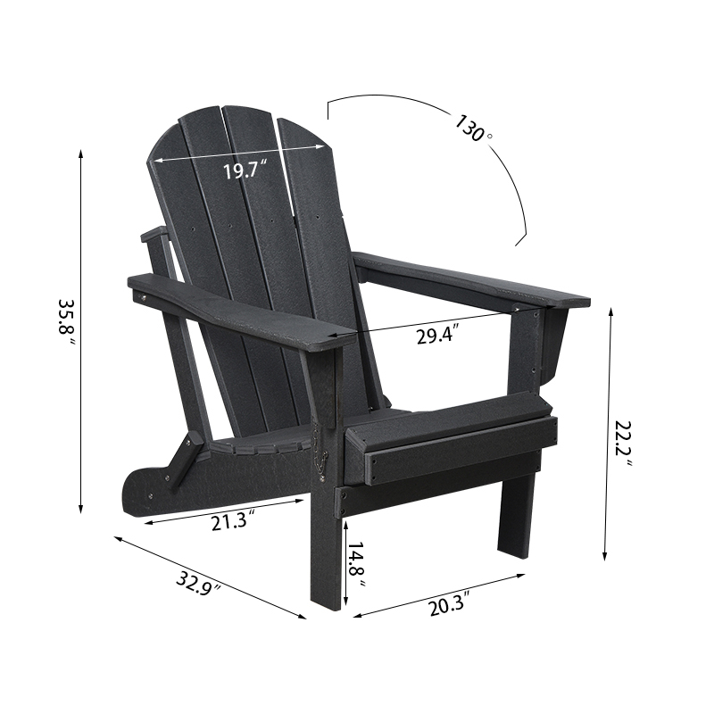 넓은 팔걸이 접이식 Adirondack 의자