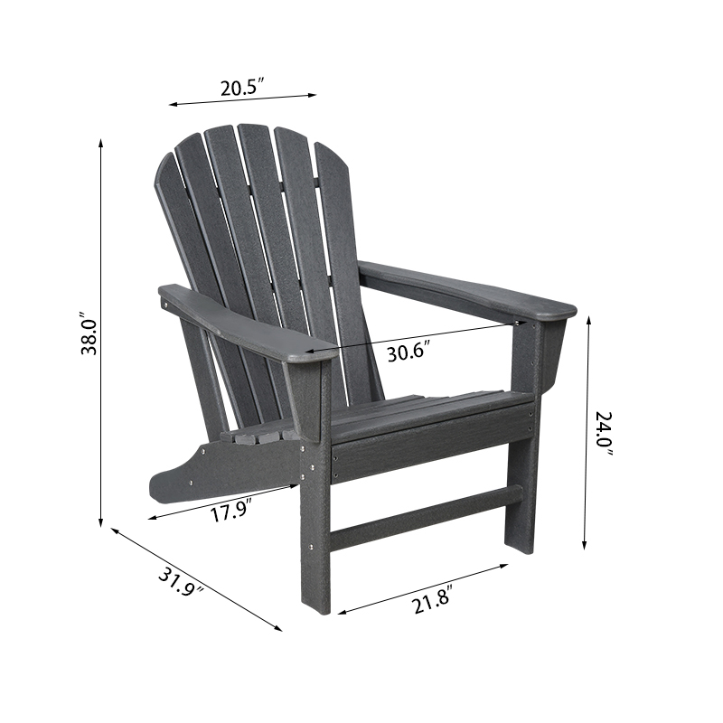 키 큰 등받이 수정 Adirondack 의자